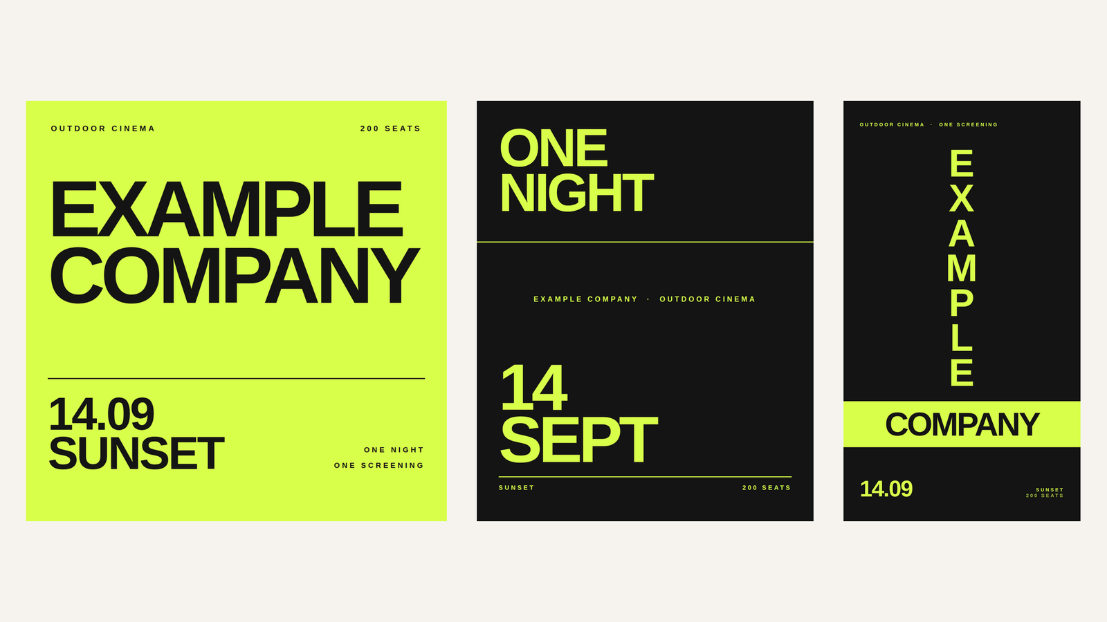 Event identity, fictional outdoor cinema